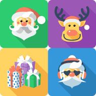 Christmas set icon flat design
