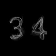 Smoke font Numbers 3 4