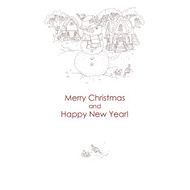 Christmas card snowman N2