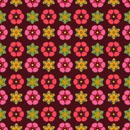 Seamless pattern with silhouettes flowers N25