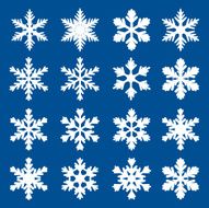 Set of white snowflakes N7