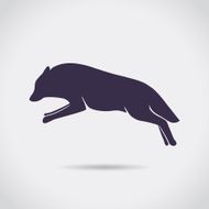 Wolf dog jumping silhouette symbol vector