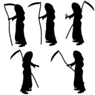 Vector silhouette of Grim Reaper