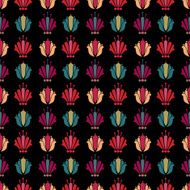 Seamless pattern with silhouettes lily flowers N5