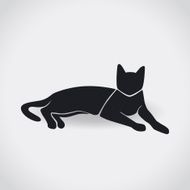 Cat lies silhouette vector