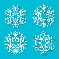 flat white snowflakes set