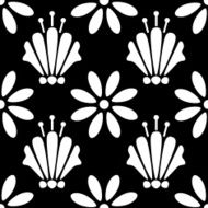 Seamless pattern with silhouettes flowers N28