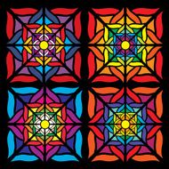 Abstract colored flowers