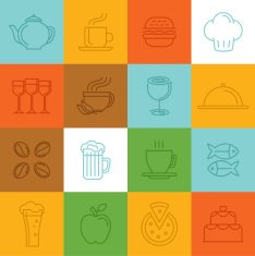 Vector food linear icons and signs N2