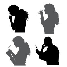 Vector silhouettes people N39