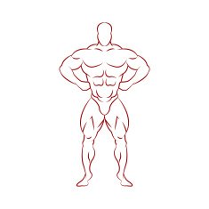 Bodybuilder silhouette abstract vector illustration N5