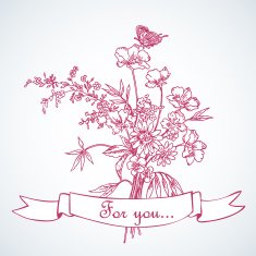 Card with a bouquet of wildflowers N2