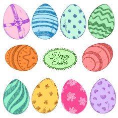 Set of colorful Easter eggs icons N2