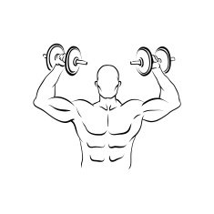 Bodybuilder silhouette abstract vector illustration N6