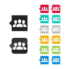 Group of people icon for UI - flat and glossy