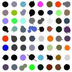 Set of abstract hand drawn watercolor drops N2