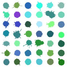 Set of abstract hand drawn watercolor drops N3