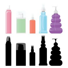 various bottles color and silhouette
