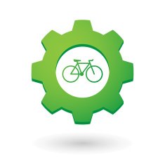 Gear icon with a bicycle