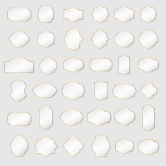 Paper texture collection blank frames and label set