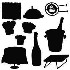 vector silhouette of the elements restaurant N3