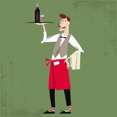 Waiter with a tray of drinks