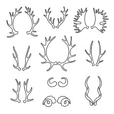 Set horns silhouettes for design N2