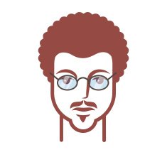 curly head with a mustache and glasses N2