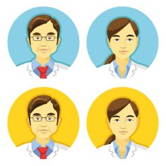 Vector doctors avatars icons set