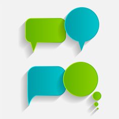 Flat Speech Bubbles with Long Shadows Vector Illustration N4
