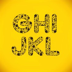 Vector Dot Alphabet from G to L