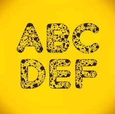 Vector Dot Alphabet from A to F