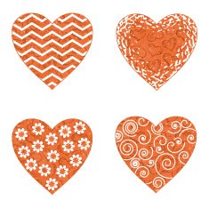 Valentine heart with patterns set N4