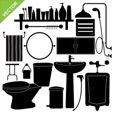 Bathroom silhouette vector