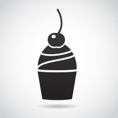 Cupcake icon isolated on white background