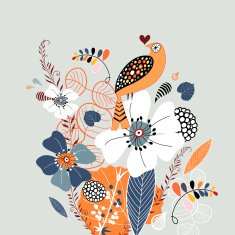 floral design with a bird