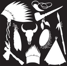Vector silhouette of the Indian elements N2