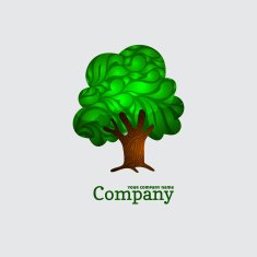 Company business icon with laced green tree N2