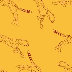 Cheetah outline seamless pattern