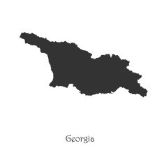 Black map of Georgia for your design