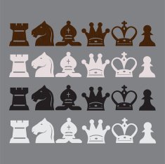 vector classic chess icons set N2