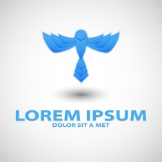 Flying blue bird icon N2