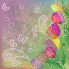 Flowers tulips on abstract background N3