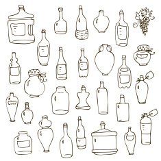 Bottles vector set