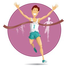 Retro Winning Athlete