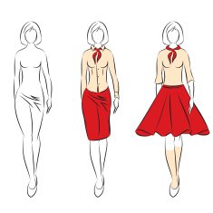 Silhouette woman in the clothes N2
