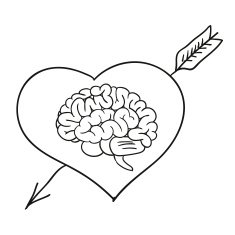 Valentine card with brain vector N2