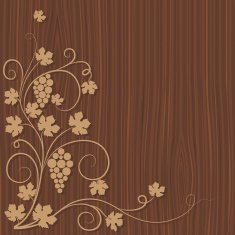 Grapes on a wooden background Vector illustration
