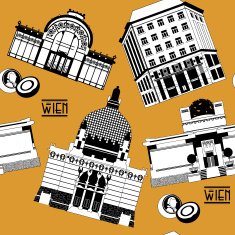 Sights of Vienna Austria Europe Seamless background pattern