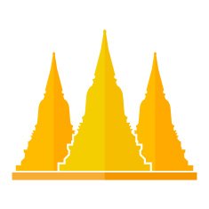 gold pagoda flat design vector illustration
